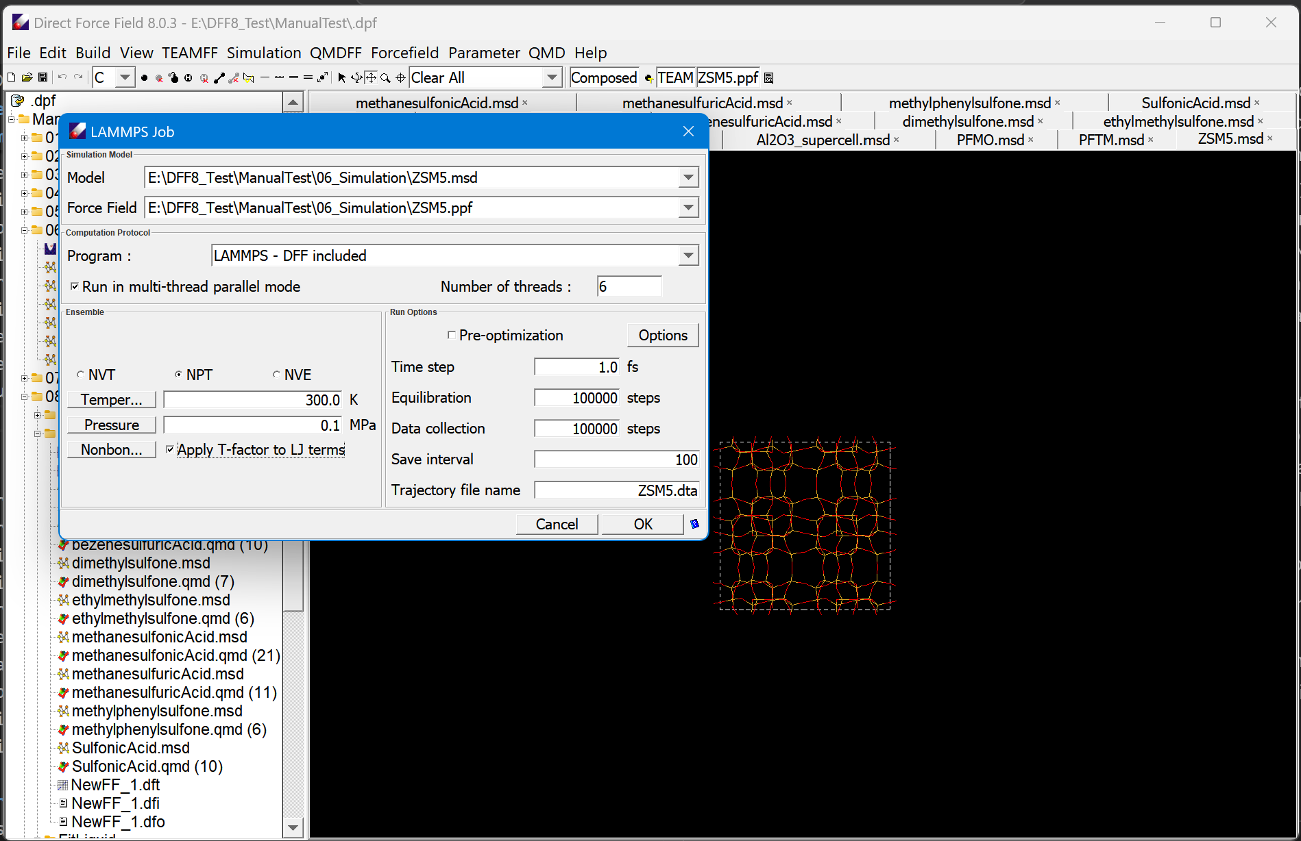 simulation of zeolites