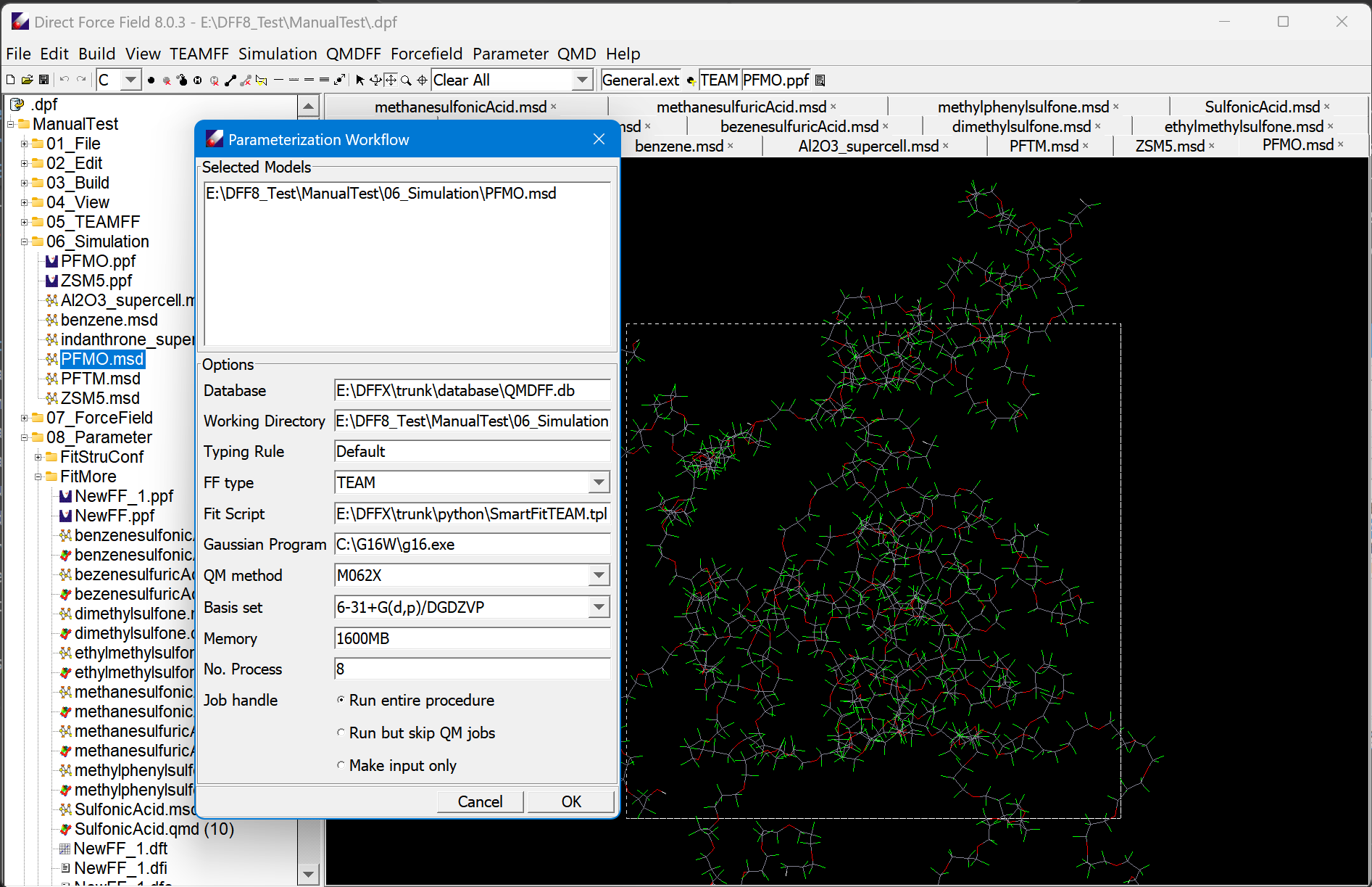 Parameterization workflow